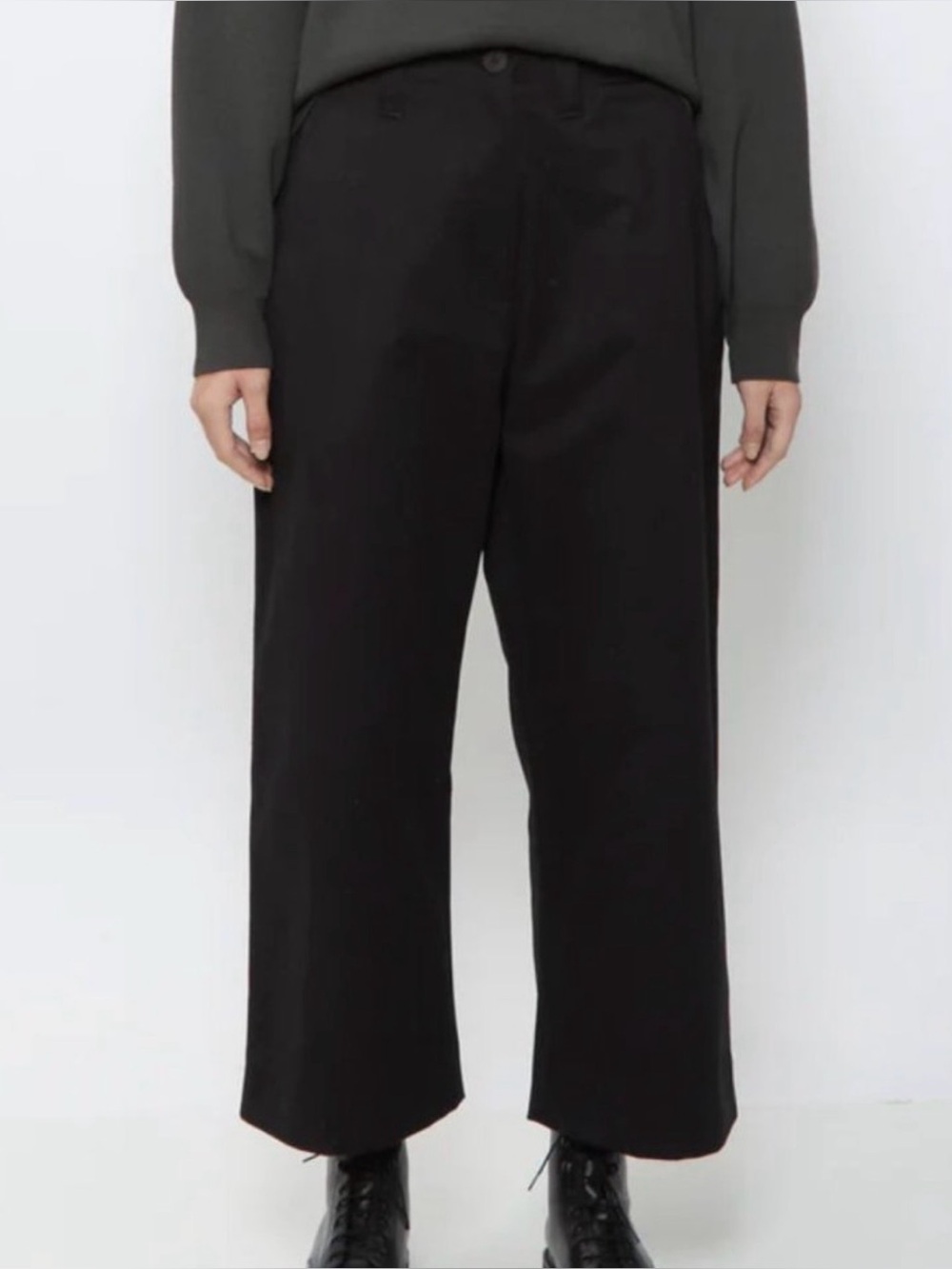 Studio Nicholson Asher Peached Cotton Twill Pants Black